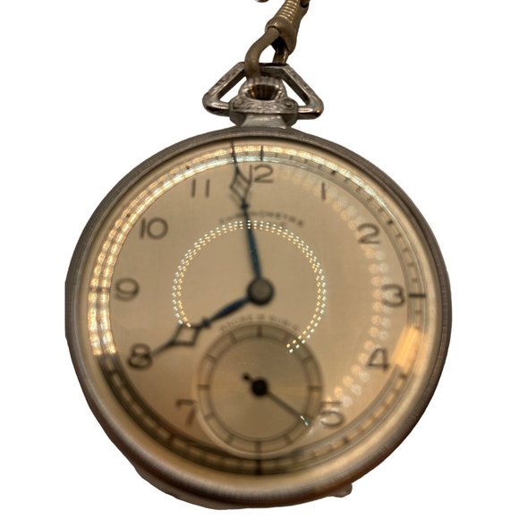 Antique Ancre 15 RubisGentlemans Pocket Watch with Garantie watch chain.